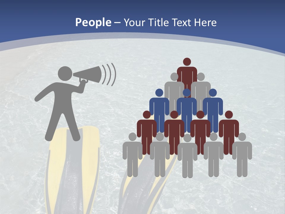 Man In Flippers On A Tropical Beach PowerPoint Template