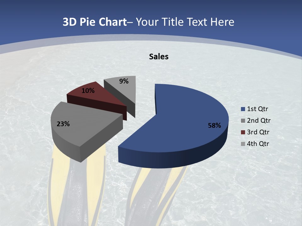 Man In Flippers On A Tropical Beach PowerPoint Template