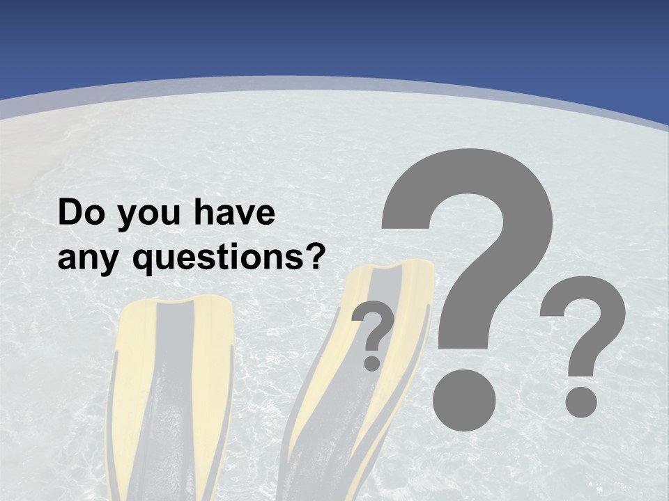 Man In Flippers On A Tropical Beach PowerPoint Template