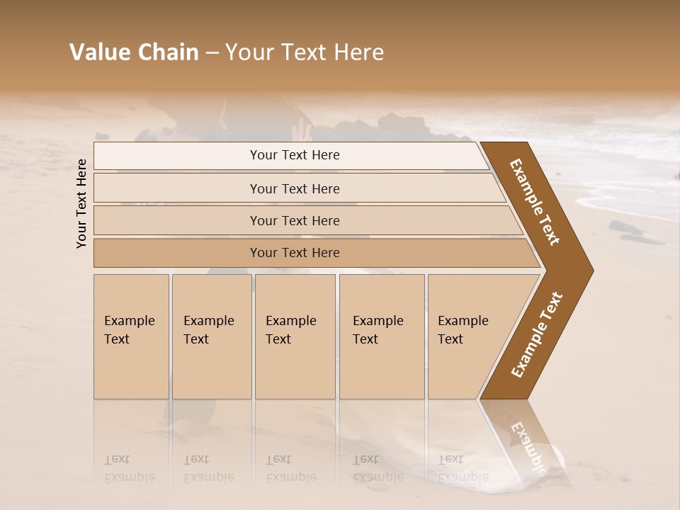 A Bride And Groom Share A Kiss On The Beach. PowerPoint Template