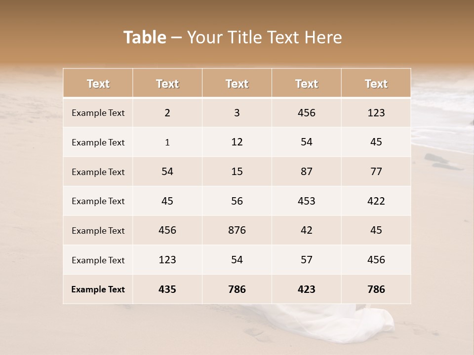 A Bride And Groom Share A Kiss On The Beach. PowerPoint Template