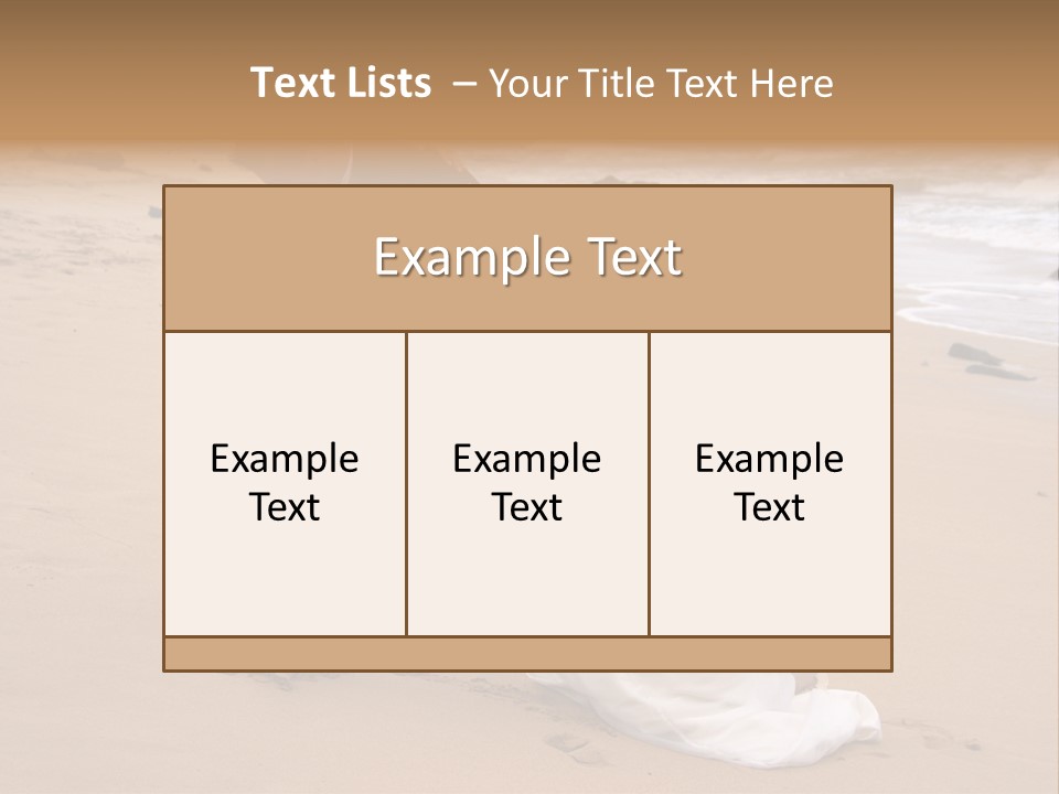 A Bride And Groom Share A Kiss On The Beach. PowerPoint Template