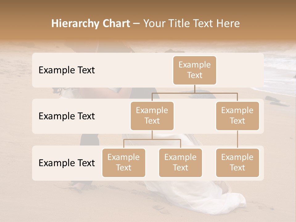 A Bride And Groom Share A Kiss On The Beach. PowerPoint Template
