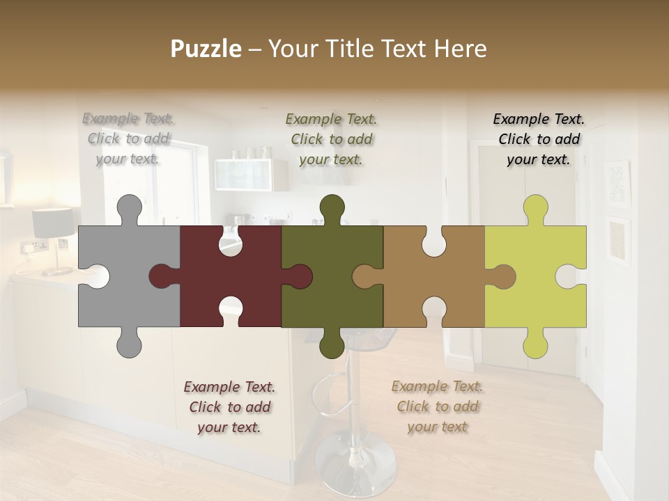 Colour Image Kitchen In Newly Restored Rebuilt House Work Surfaces PowerPoint Template