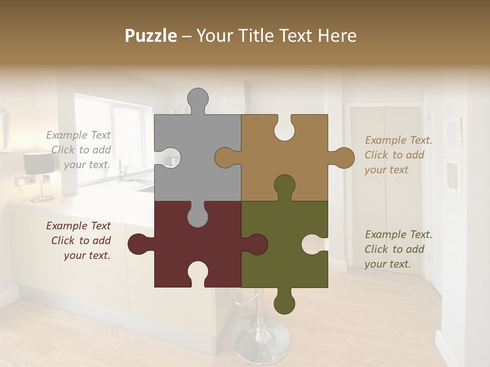 Colour Image Kitchen In Newly Restored Rebuilt House Work Surfaces PowerPoint Template