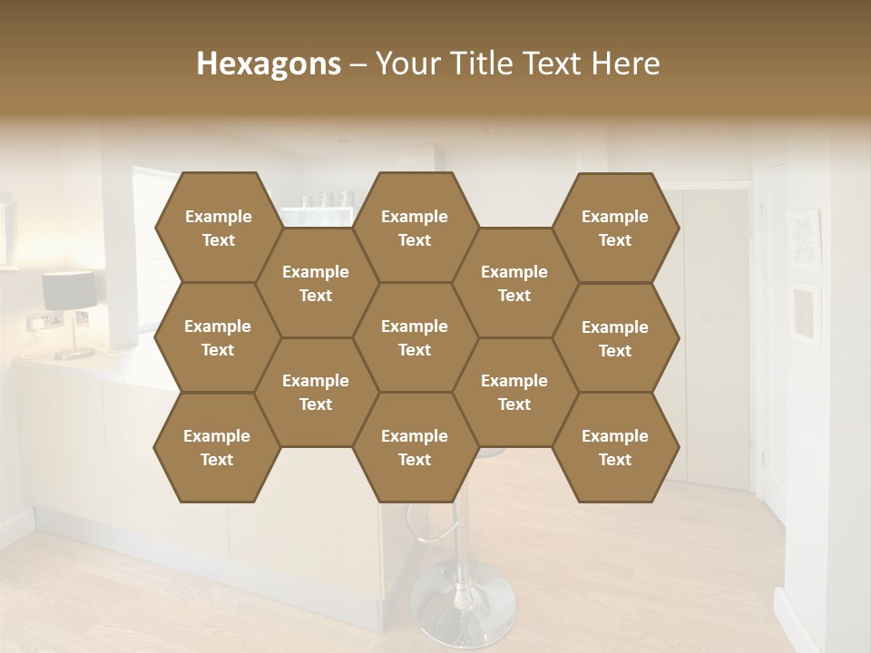 Colour Image Kitchen In Newly Restored Rebuilt House Work Surfaces PowerPoint Template