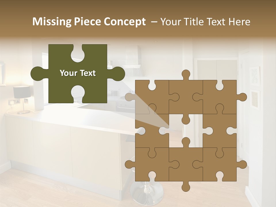 Colour Image Kitchen In Newly Restored Rebuilt House Work Surfaces PowerPoint Template