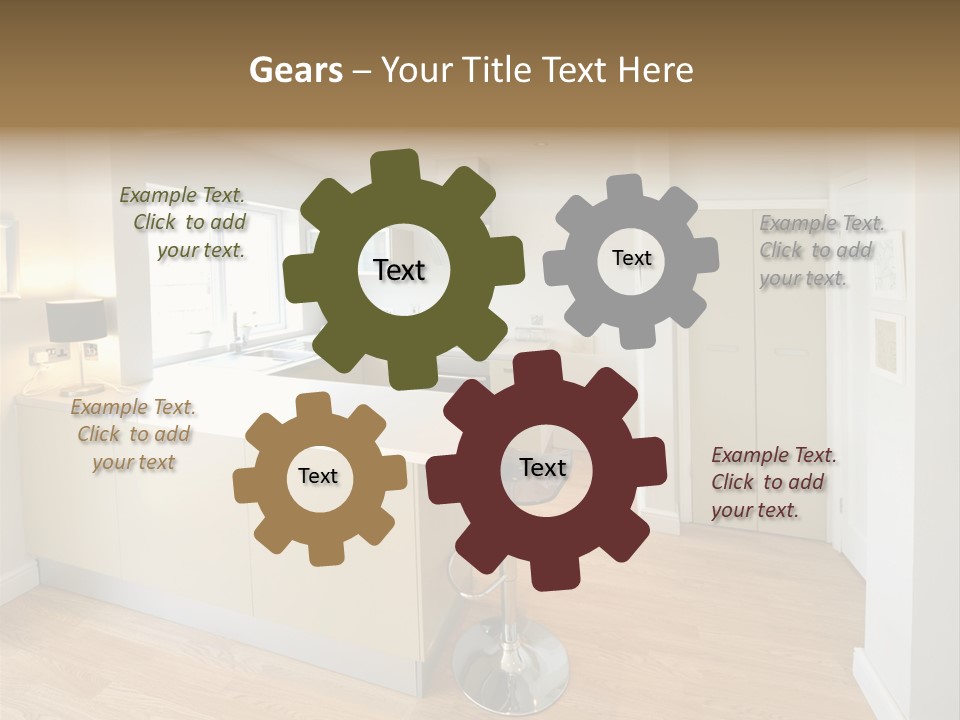 Colour Image Kitchen In Newly Restored Rebuilt House Work Surfaces PowerPoint Template