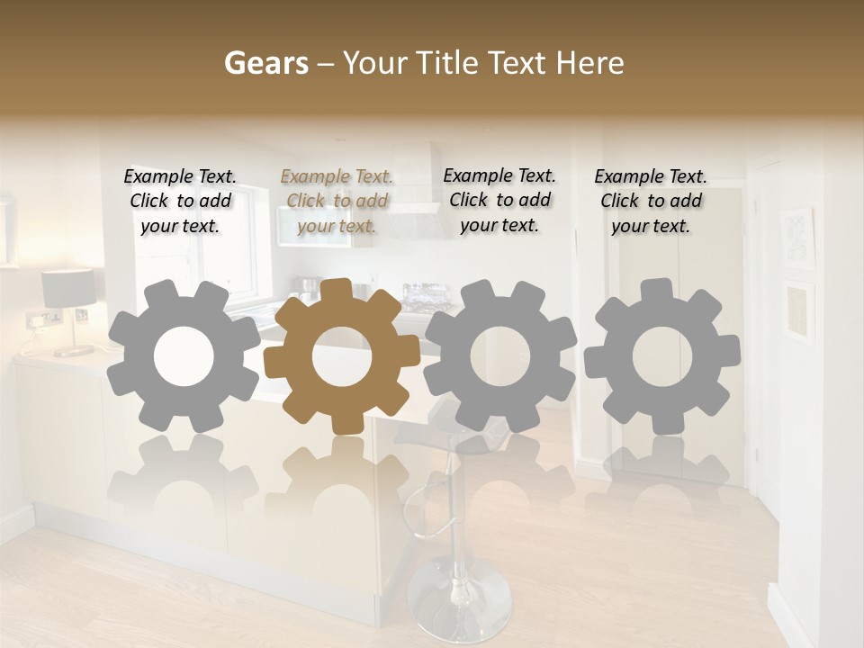 Colour Image Kitchen In Newly Restored Rebuilt House Work Surfaces PowerPoint Template