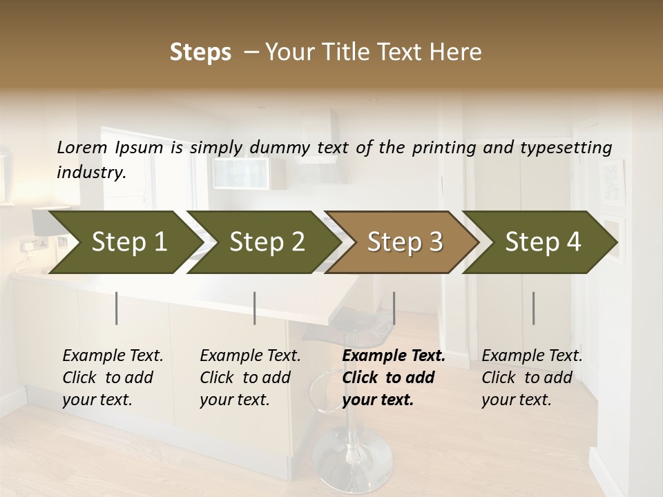 Colour Image Kitchen In Newly Restored Rebuilt House Work Surfaces PowerPoint Template