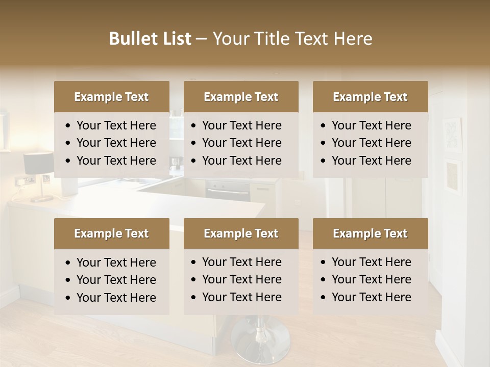 Colour Image Kitchen In Newly Restored Rebuilt House Work Surfaces PowerPoint Template