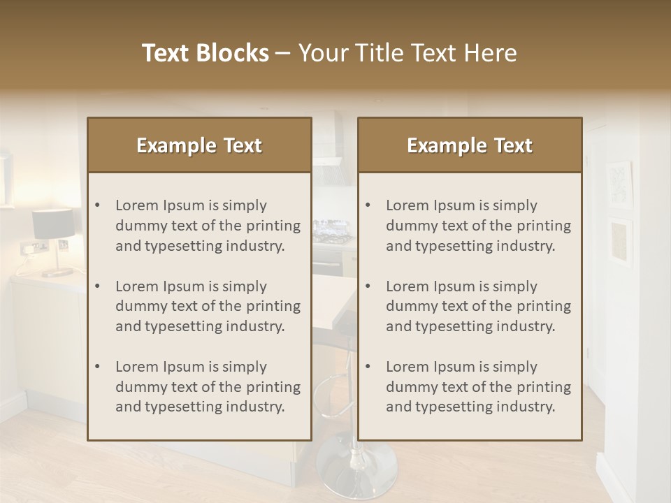 Colour Image Kitchen In Newly Restored Rebuilt House Work Surfaces PowerPoint Template