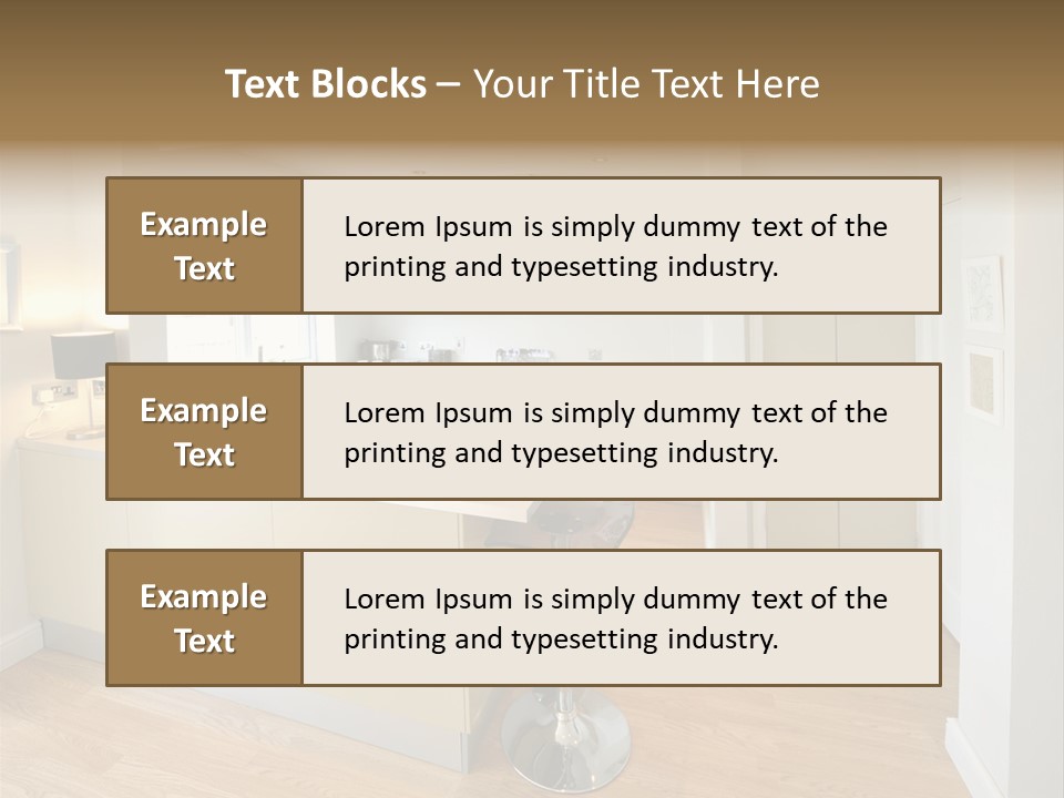 Colour Image Kitchen In Newly Restored Rebuilt House Work Surfaces PowerPoint Template