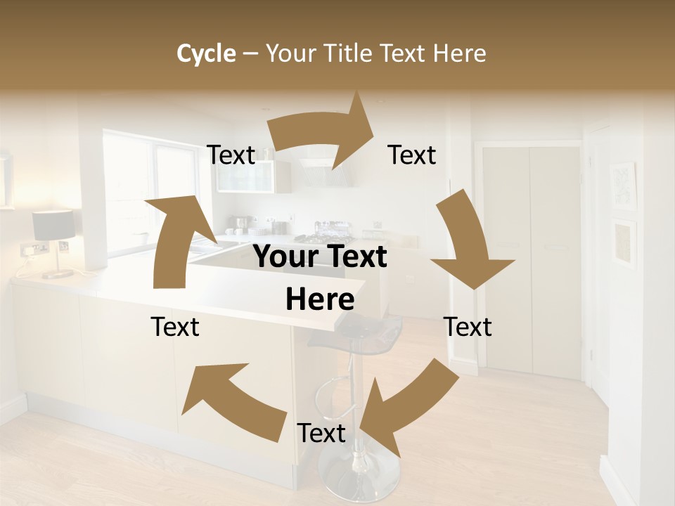 Colour Image Kitchen In Newly Restored Rebuilt House Work Surfaces PowerPoint Template