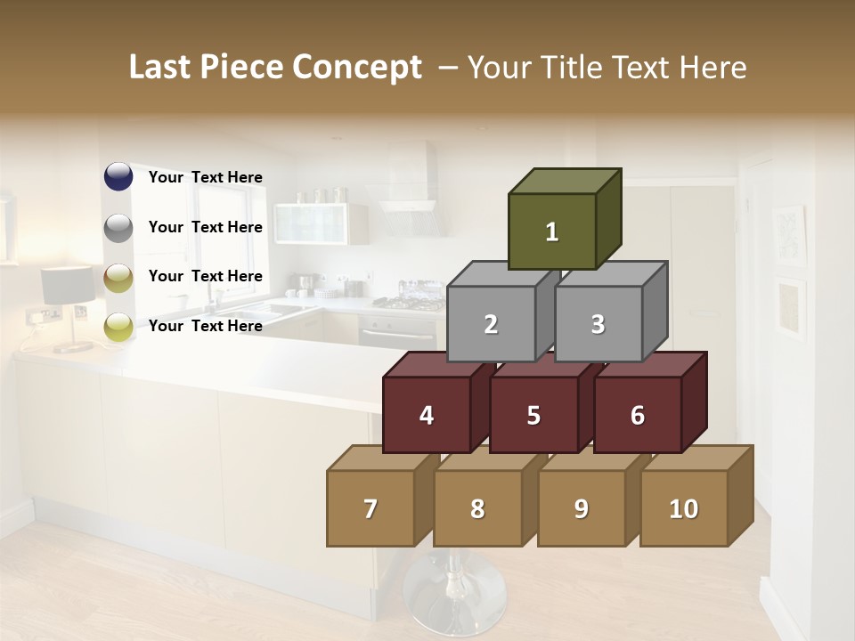 Colour Image Kitchen In Newly Restored Rebuilt House Work Surfaces PowerPoint Template