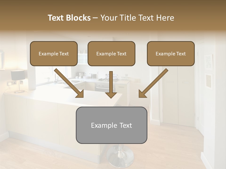 Colour Image Kitchen In Newly Restored Rebuilt House Work Surfaces PowerPoint Template