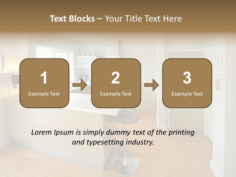 Colour Image Kitchen In Newly Restored Rebuilt House Work Surfaces PowerPoint Template