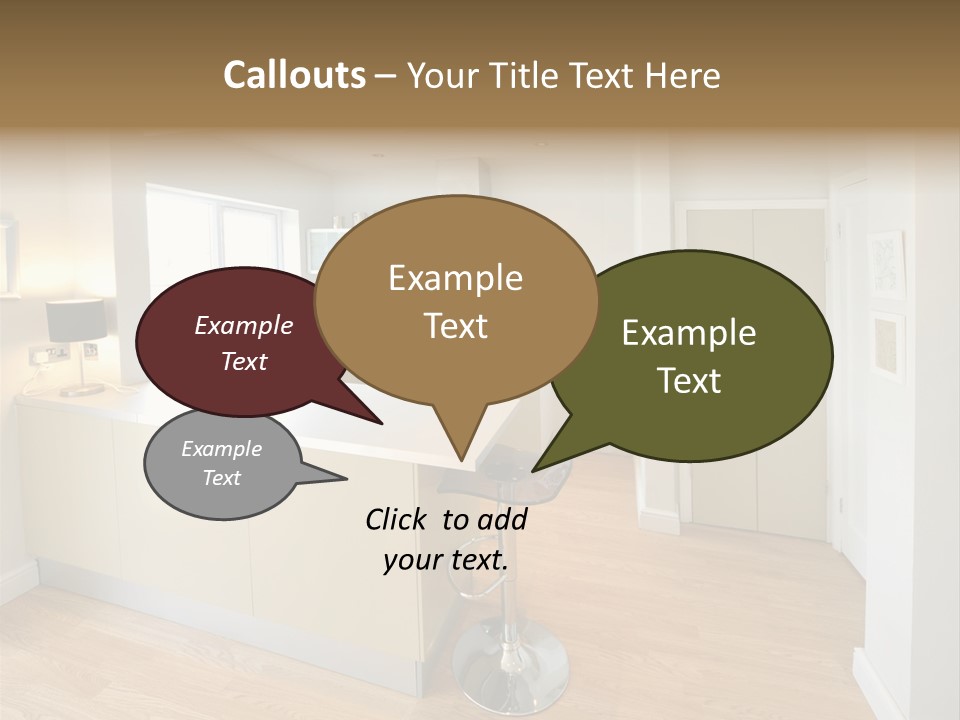 Colour Image Kitchen In Newly Restored Rebuilt House Work Surfaces PowerPoint Template