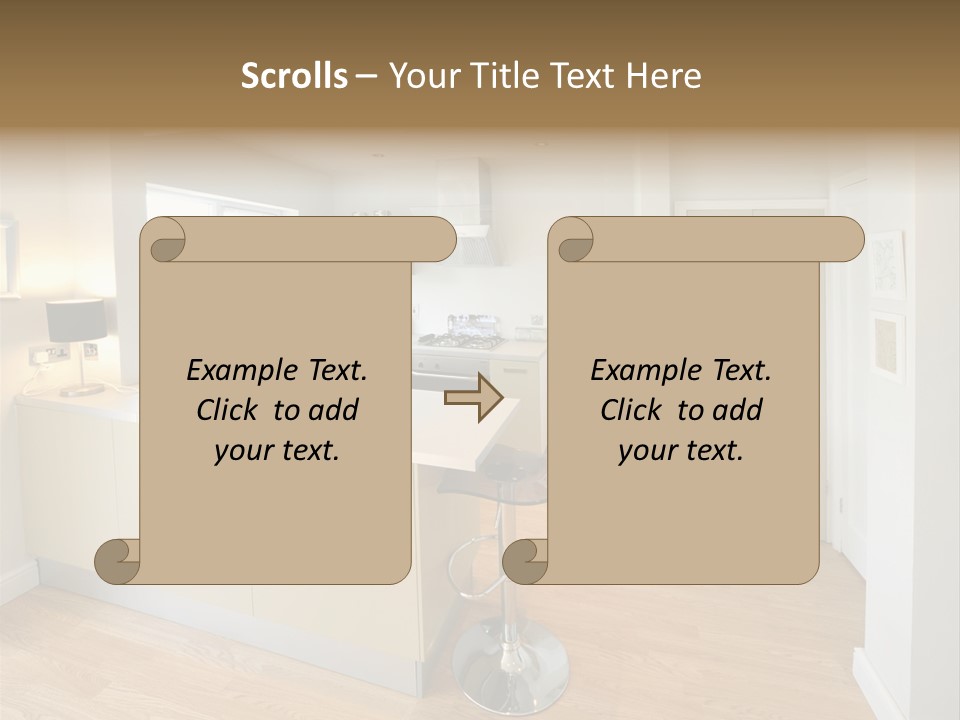 Colour Image Kitchen In Newly Restored Rebuilt House Work Surfaces PowerPoint Template