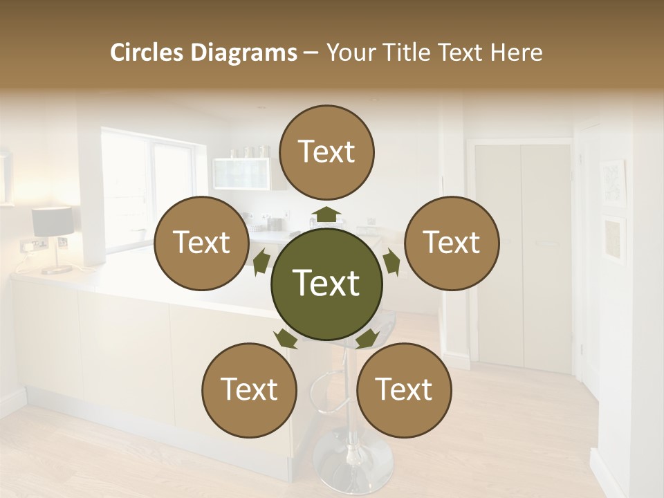 Colour Image Kitchen In Newly Restored Rebuilt House Work Surfaces PowerPoint Template