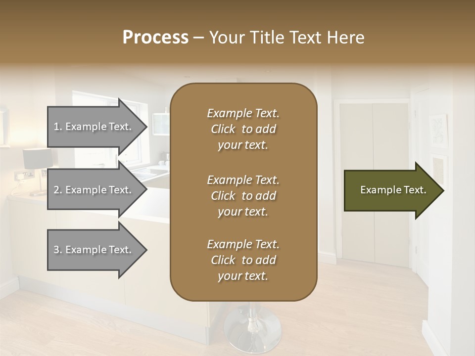 Colour Image Kitchen In Newly Restored Rebuilt House Work Surfaces PowerPoint Template
