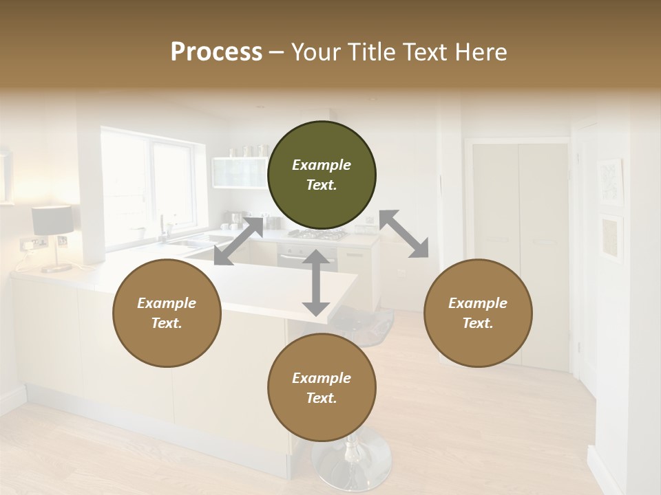 Colour Image Kitchen In Newly Restored Rebuilt House Work Surfaces PowerPoint Template