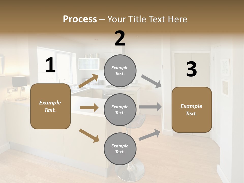 Colour Image Kitchen In Newly Restored Rebuilt House Work Surfaces PowerPoint Template