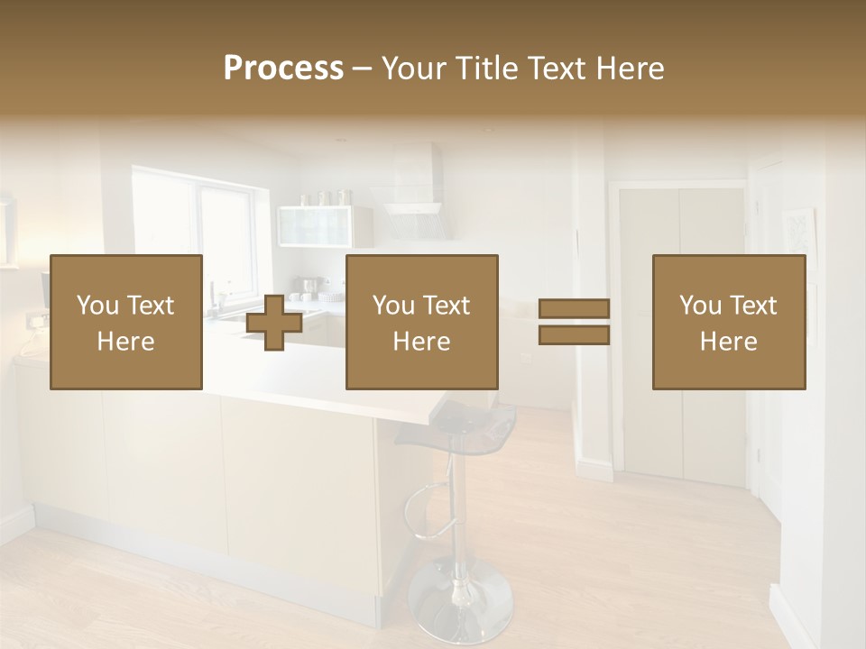 Colour Image Kitchen In Newly Restored Rebuilt House Work Surfaces PowerPoint Template