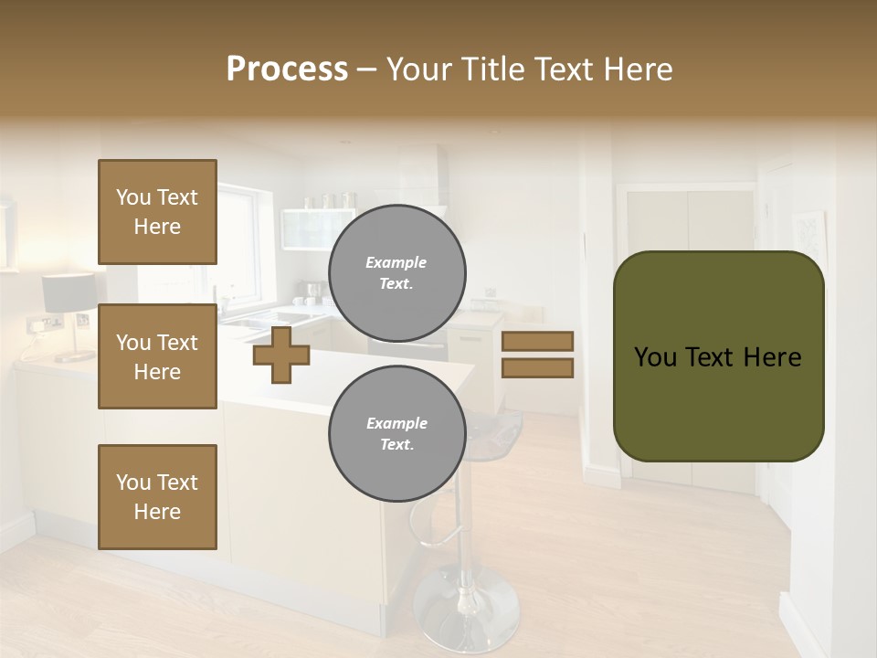 Colour Image Kitchen In Newly Restored Rebuilt House Work Surfaces PowerPoint Template