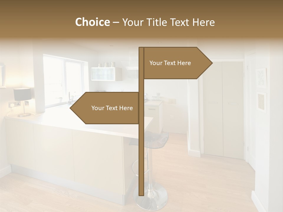 Colour Image Kitchen In Newly Restored Rebuilt House Work Surfaces PowerPoint Template