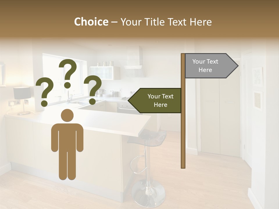 Colour Image Kitchen In Newly Restored Rebuilt House Work Surfaces PowerPoint Template