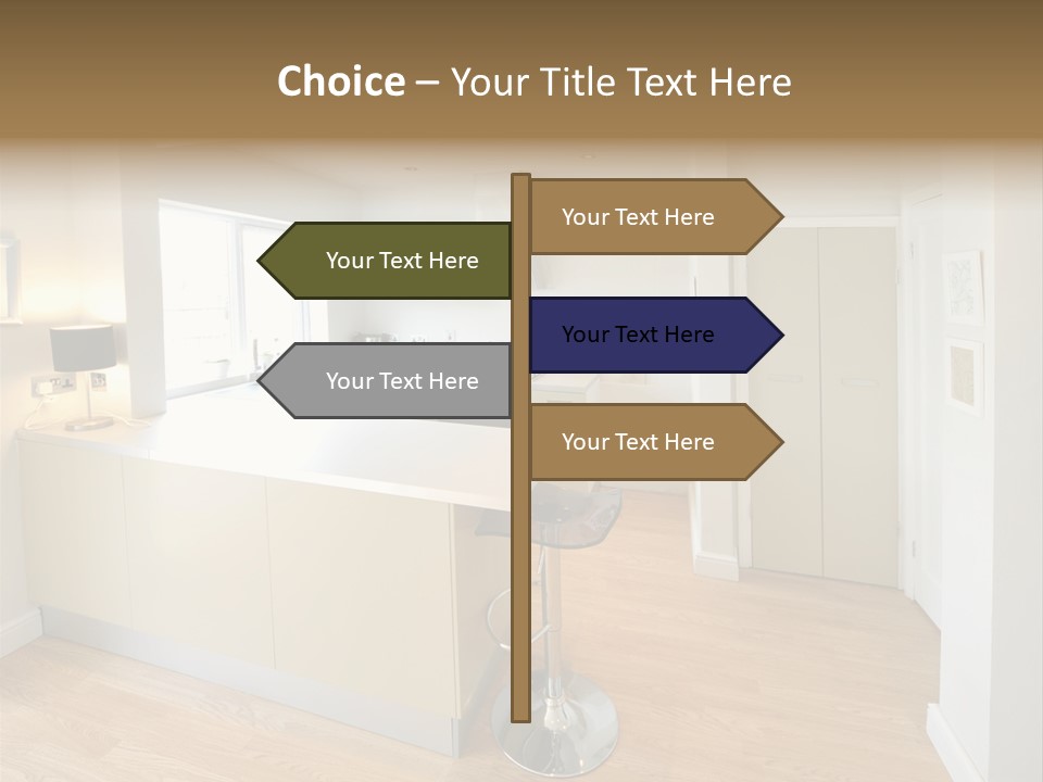 Colour Image Kitchen In Newly Restored Rebuilt House Work Surfaces PowerPoint Template