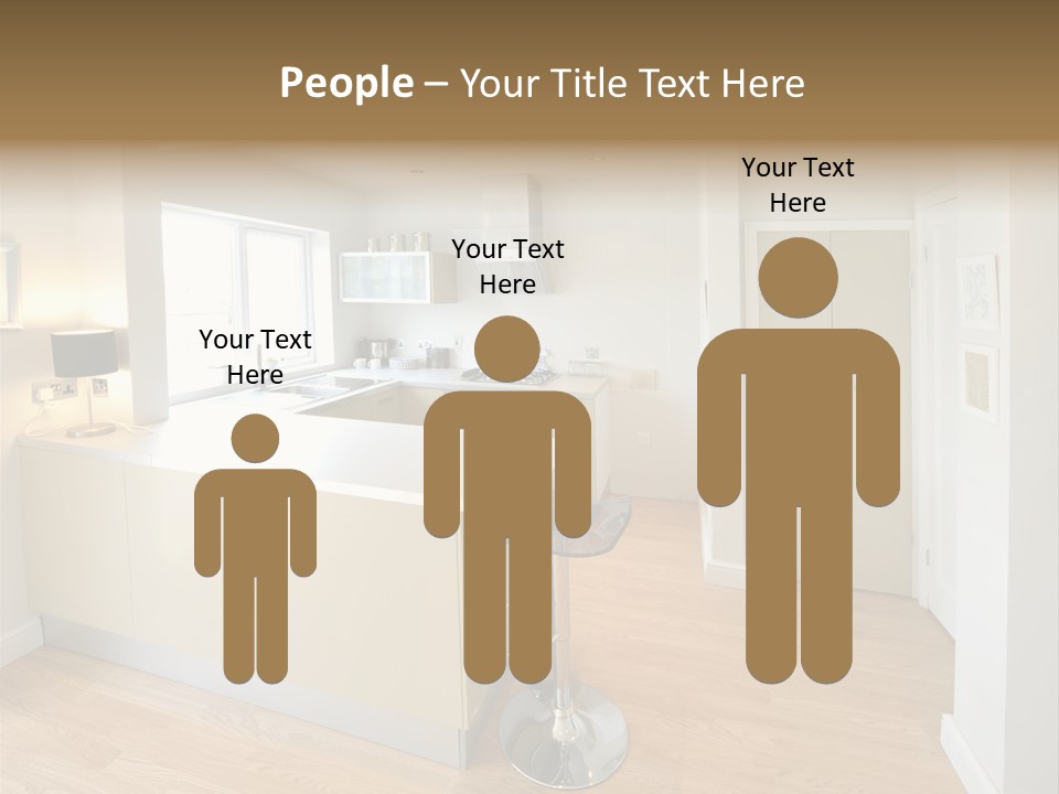 Colour Image Kitchen In Newly Restored Rebuilt House Work Surfaces PowerPoint Template