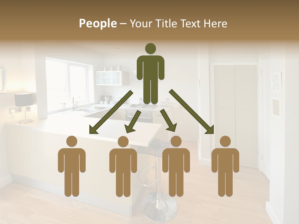 Colour Image Kitchen In Newly Restored Rebuilt House Work Surfaces PowerPoint Template