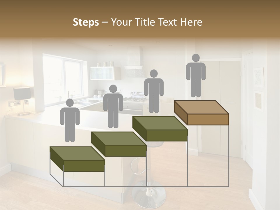 Colour Image Kitchen In Newly Restored Rebuilt House Work Surfaces PowerPoint Template