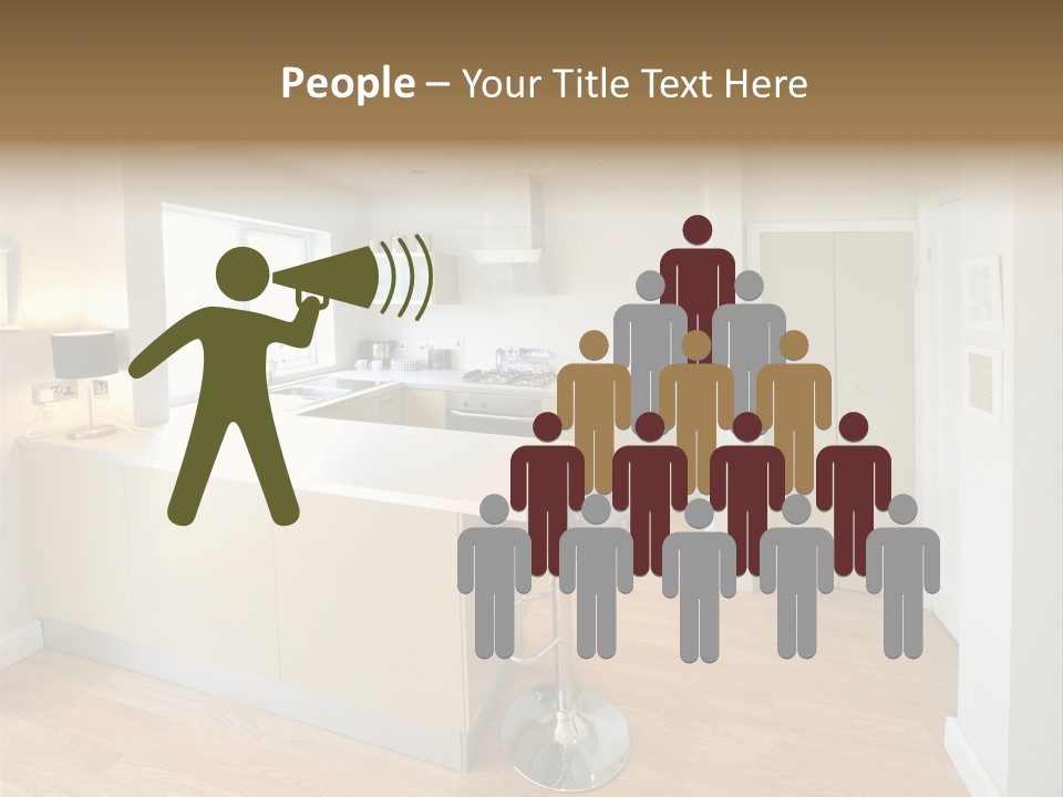 Colour Image Kitchen In Newly Restored Rebuilt House Work Surfaces PowerPoint Template