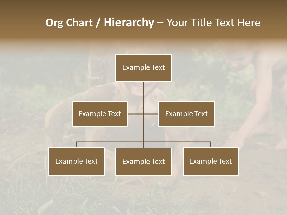 Boy Painted With Mud Sitting In Dirt Hole With Other Boys Playing In Background PowerPoint Template