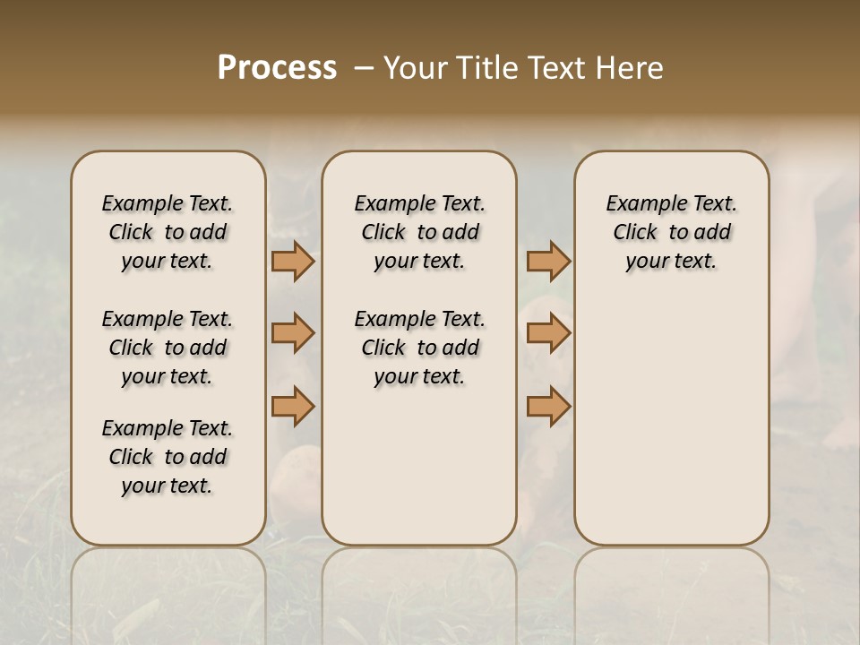 Boy Painted With Mud Sitting In Dirt Hole With Other Boys Playing In Background PowerPoint Template