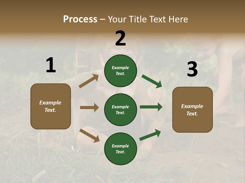 Boy Painted With Mud Sitting In Dirt Hole With Other Boys Playing In Background PowerPoint Template