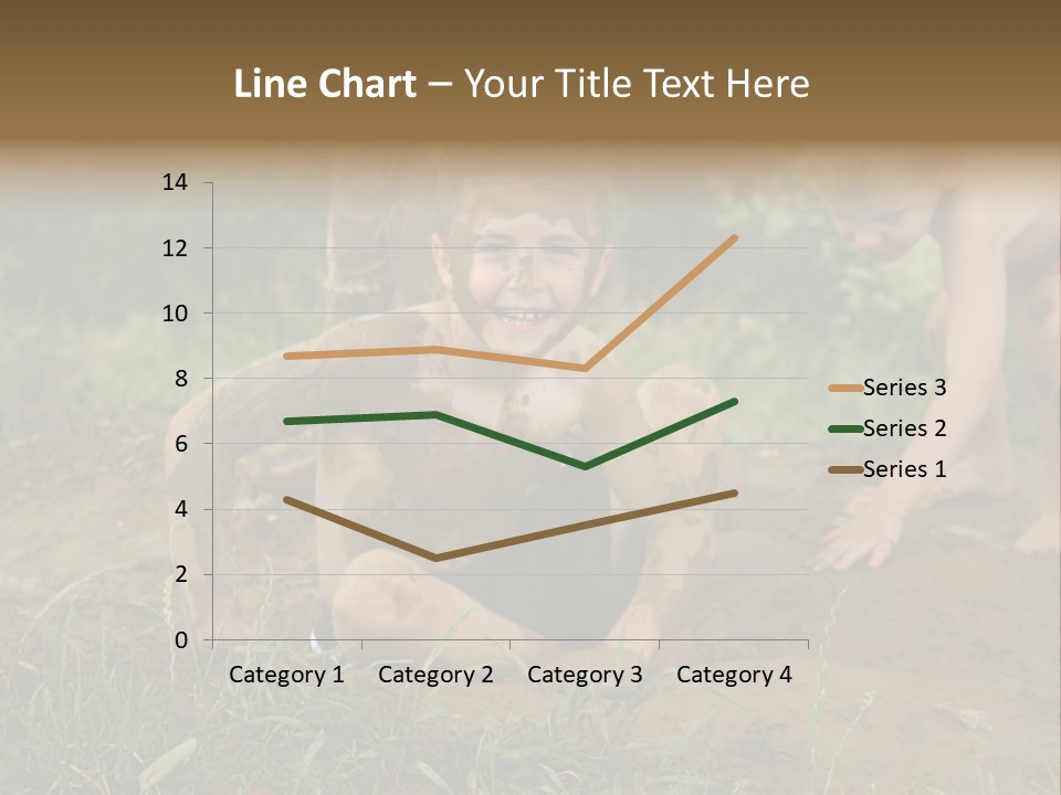 Boy Painted With Mud Sitting In Dirt Hole With Other Boys Playing In Background PowerPoint Template
