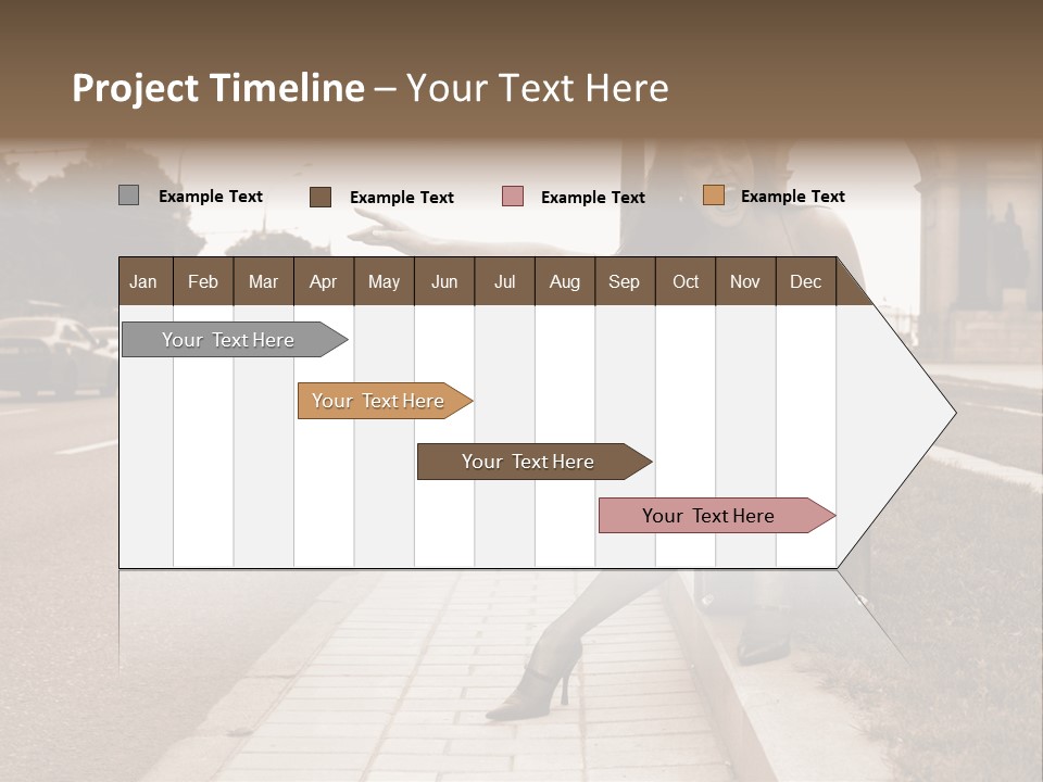 A Woman Is Sitting On A Post On The Side Of The Road PowerPoint Template