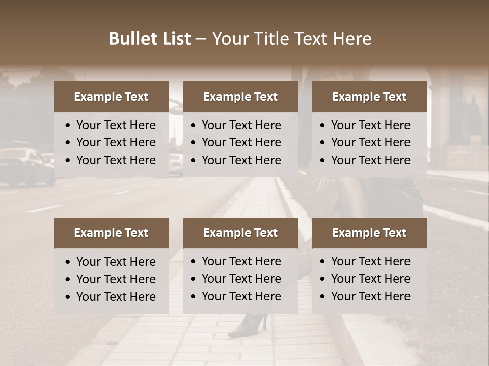 A Woman Is Sitting On A Post On The Side Of The Road PowerPoint Template