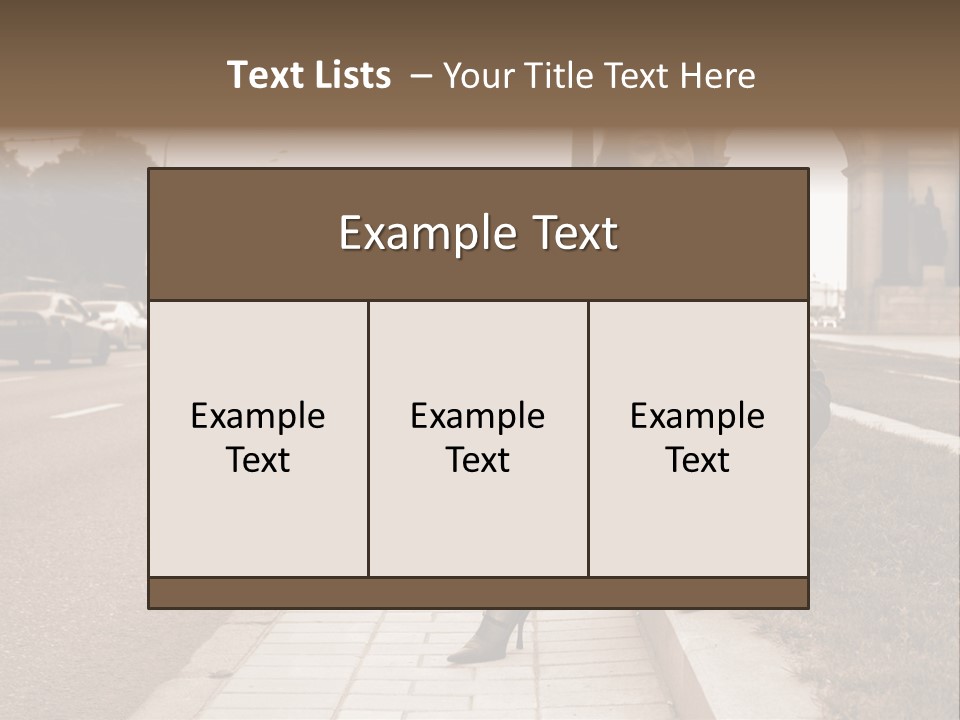 A Woman Is Sitting On A Post On The Side Of The Road PowerPoint Template