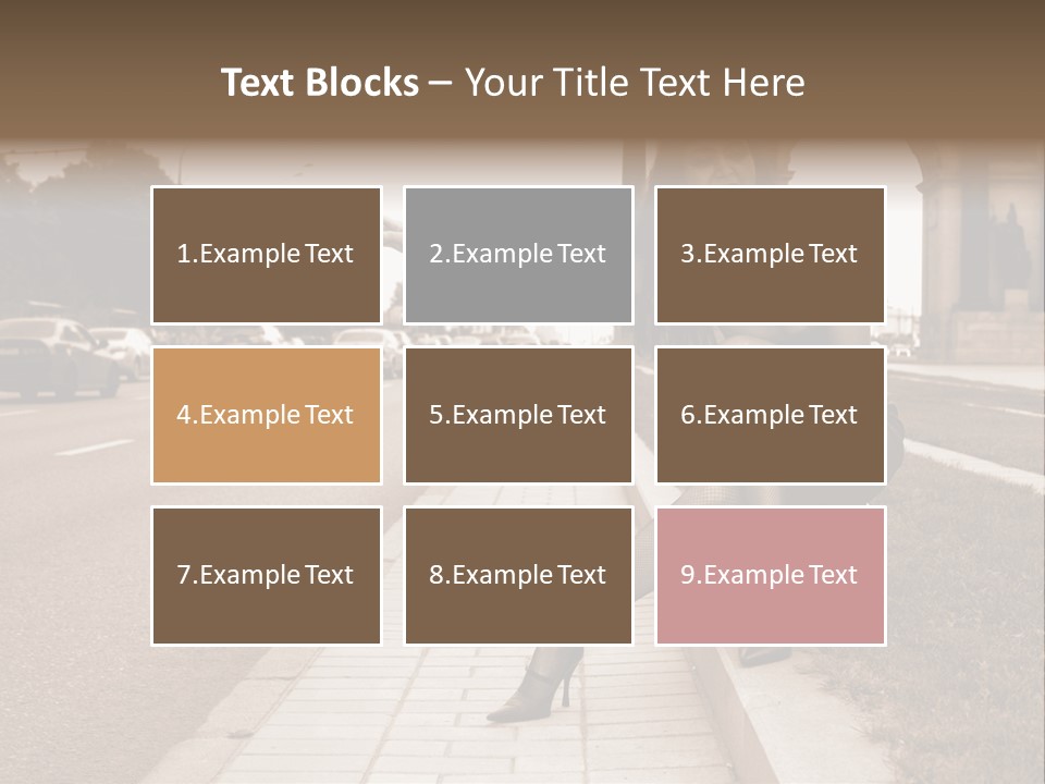 A Woman Is Sitting On A Post On The Side Of The Road PowerPoint Template