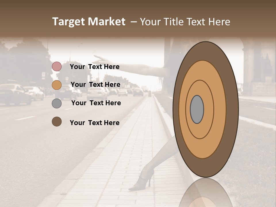 A Woman Is Sitting On A Post On The Side Of The Road PowerPoint Template