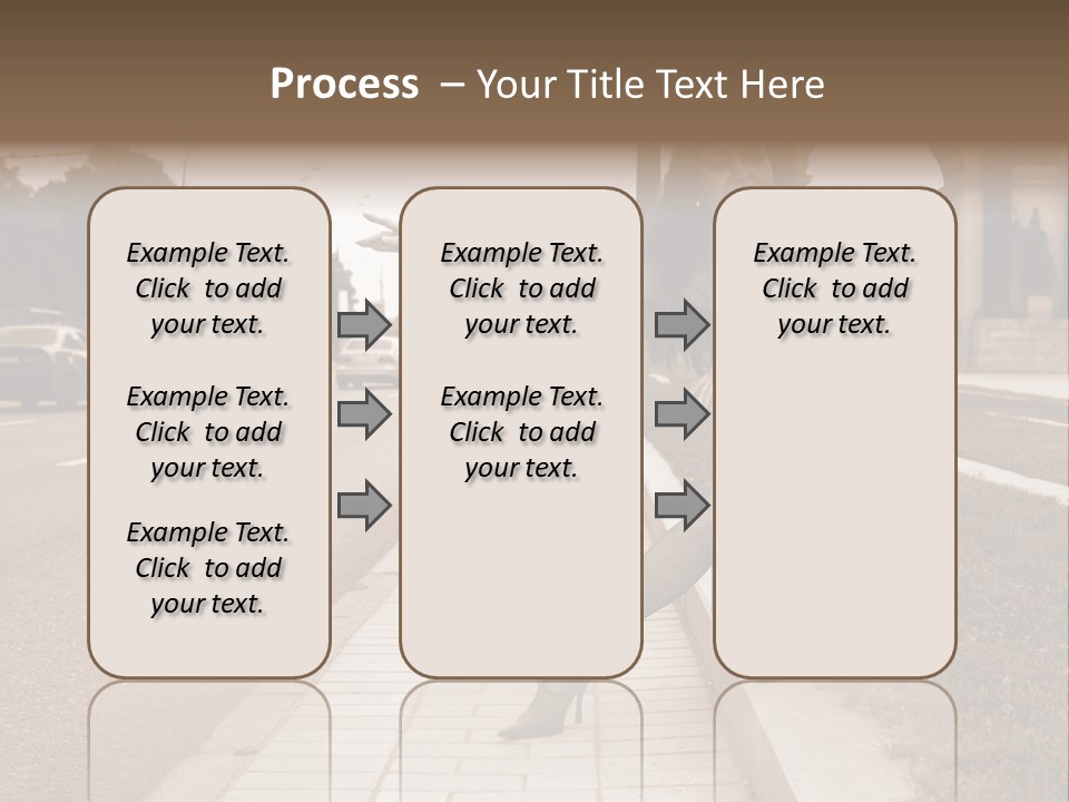 A Woman Is Sitting On A Post On The Side Of The Road PowerPoint Template
