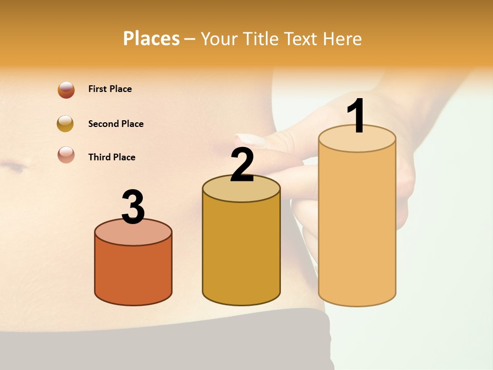 Woman's Fingers Touching Her Body Parts PowerPoint Template