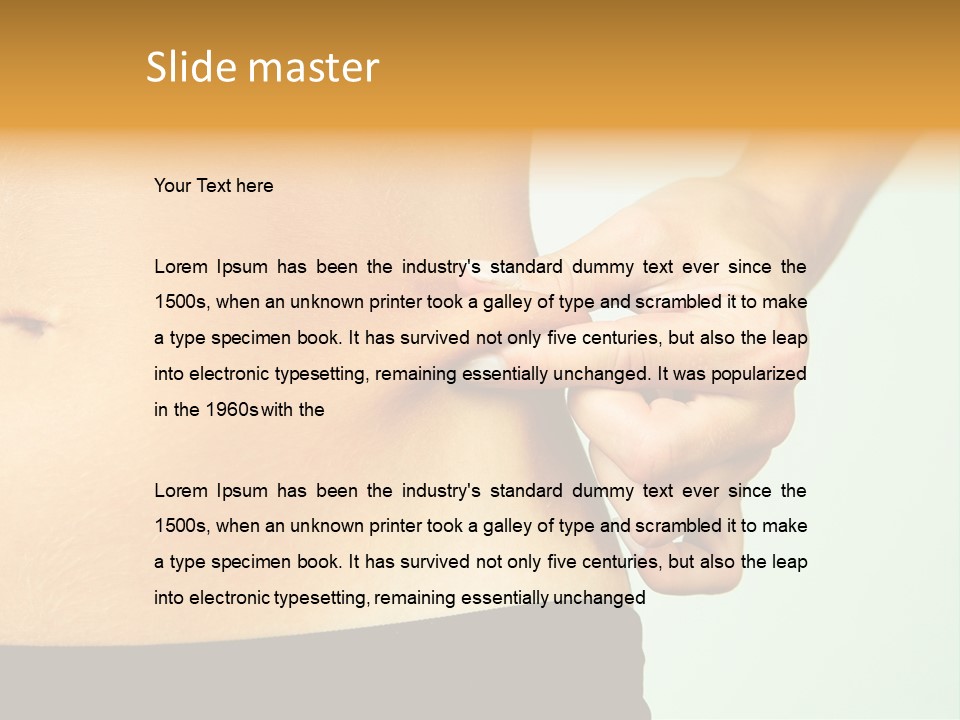 Woman's Fingers Touching Her Body Parts PowerPoint Template