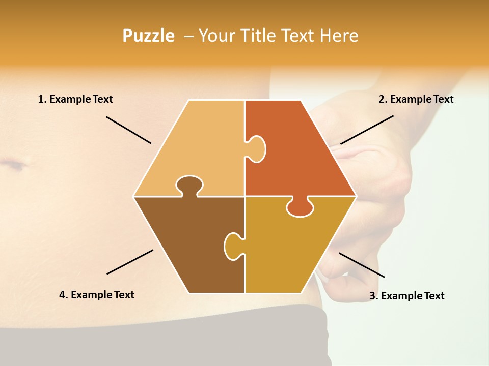 Woman's Fingers Touching Her Body Parts PowerPoint Template