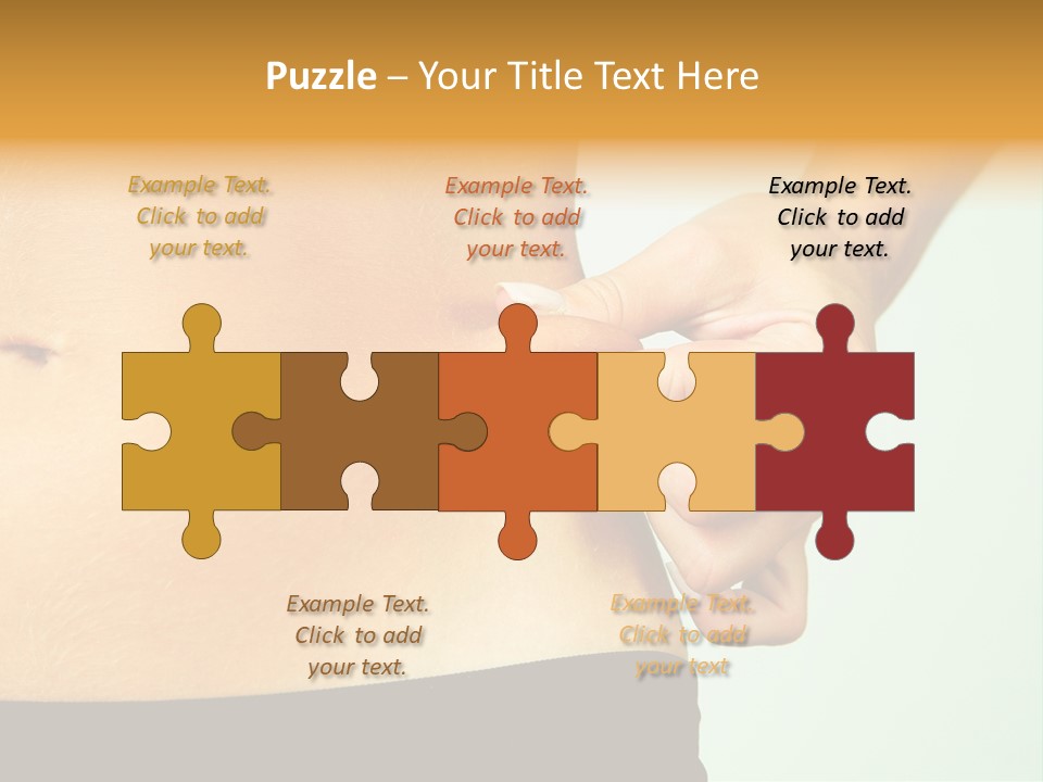 Woman's Fingers Touching Her Body Parts PowerPoint Template